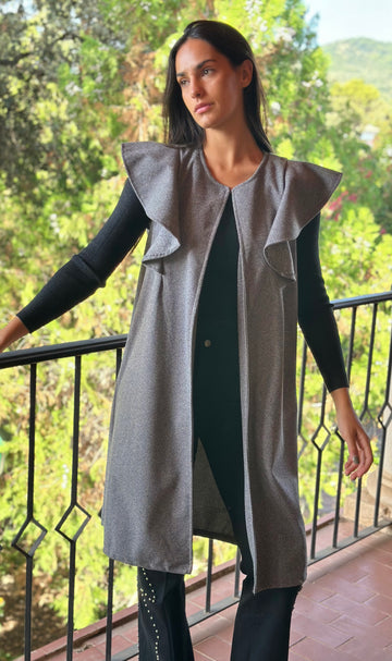 Chaleco espigas gris